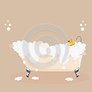 Bathtub vector illustration. Vector illustration. Isolated on a white background
