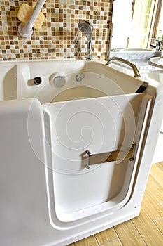 Bathtube accessible for disabled or handicapped people photo