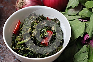 Bathua ka Saag, Pigweed leaf curry, Indian traditional food