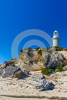 Bathurst Lighthouse on Rottness Island in Perth, Western Australia