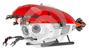 Bathyscaphe with Indonesian, Monacan flag. Marine geology, oceanography in Indonesia, Monaco, Principality of Monaco, 3D rendering