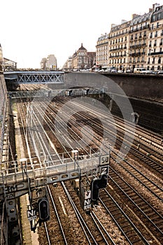 Railroad tracks in Batignolles, Paris