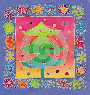 Batik christmas tcard