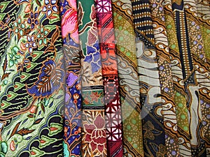 Batik fabris in a pile photo
