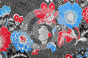 The Batik sarong pattern background in Thailand, traditional batik sarong in Asian