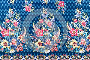 The Batik sarong pattern background in Thailand, traditional batik sarong in Asian