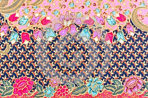 The Batik sarong pattern background in Thailand, traditional batik sarong in Asian