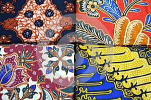 Batik textile with vibrant color and different pattern