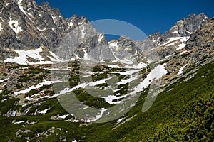 Batizovská dolina. Jarná krajina Tatier, Slovensko