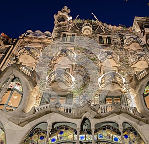 Batllo House, Barcelona, Spain : one of Gaudi`s masterpiece