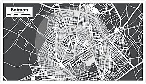 Batman Turkey City Map in Retro Style. Outline Map