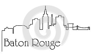 Baton Rouge city one line drawing abstract background with cityscape
