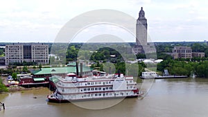 Baton Rouge, Drone View, Mississippi River, Downtown, Louisiana