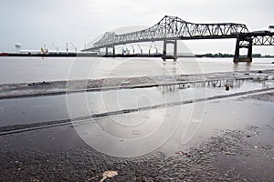 BATON ROUGE, USA - 2015: A bridge joining Baton Rouge and Port Allen.