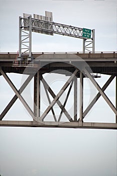 BATON ROUGE, USA - 2015: A bridge joining Baton Rouge and Port Allen.