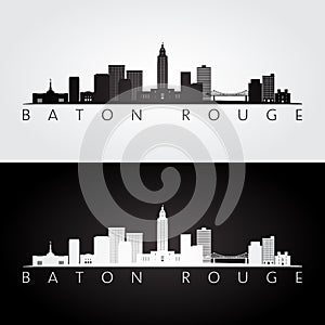 Baton Rouge USA skyline and landmarks silhouette