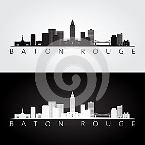 Baton Rouge USA skyline and landmarks silhouette photo