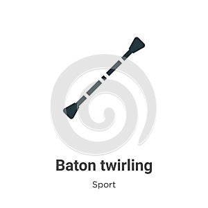 Baton twirling vector icon on white background. Flat vector baton twirling icon symbol sign from modern sport collection for