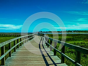 Batouche, the world`s longest board walk on the Atlantic ocean