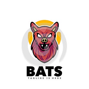 Bats angry mascot design logo