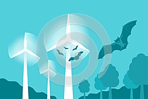 Bats attracted to wind turbines