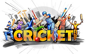 Batsman and bowler playing cricket championship sports