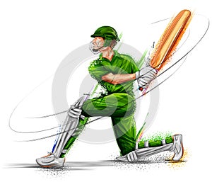 Batsman playing cricket championship sports