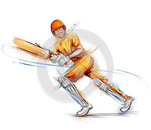 Batsman playing cricket championship sports