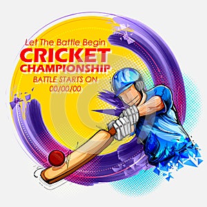 Batsman playing cricket championship sports