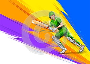 Batsman playing cricket championship sports