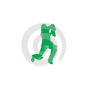 Batsman playing cricket. Cricket competition logo.