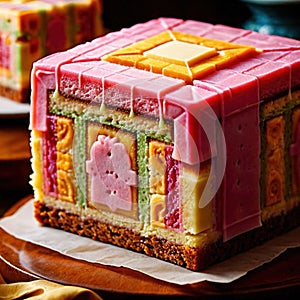 Battenberg Cake , traditional popular sweet dessert cake