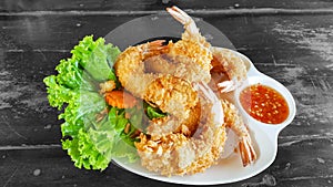Batter-fried prawns, seafood samui