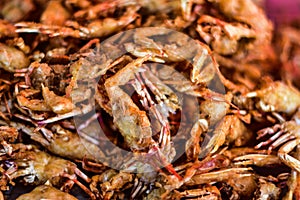 Battered crabs are sold at Ban Chong Samaesan Seafood Market, Sattahip District