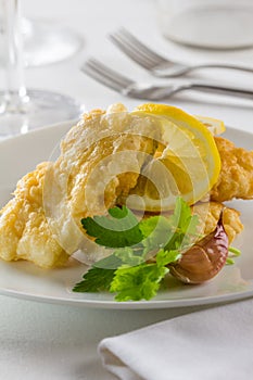 Battered hake