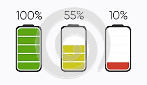 Batteries charging icon. Electricity symbol - energy sign. Power Battery illustration