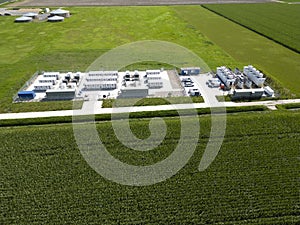 Batteries for energy storage in an open field, Holland