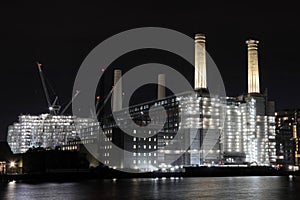 Battersea Power Station night view in London