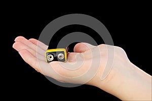 Battery - 9v (PP3) in hand on Black