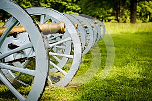 Battery of cannons ready to defend Valley Forge