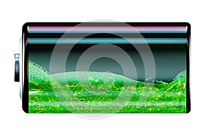 Battery charge concept on white background, 3D rendering