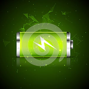 Battery charge energy power icon. Vector battery recharge design energy technology