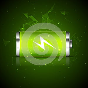 Battery charge energy power icon. Vector battery recharge design energy technology photo