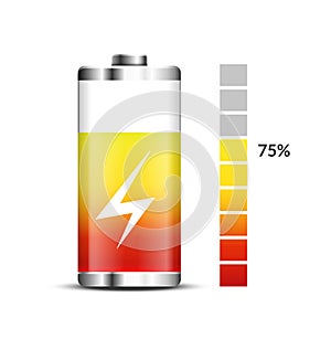 Battery charge energy power icon. Vector battery recharge design technology photo
