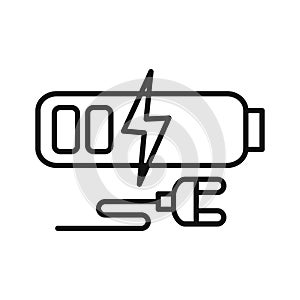 Battery Charge Icon Black And White Illustration