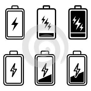 battery charge levels vector