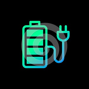 Battery charge with plug, Charging electric icon, Power energy indicator concept, Vector illustration