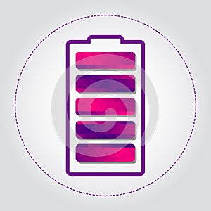 Battery charge with purple gradient