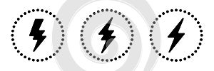 Battery charge Thunder Power and Bolt Energy Vector Icon Logo