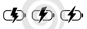 battery charge Thunderbolt Energy Flash Iconic Vector Logo